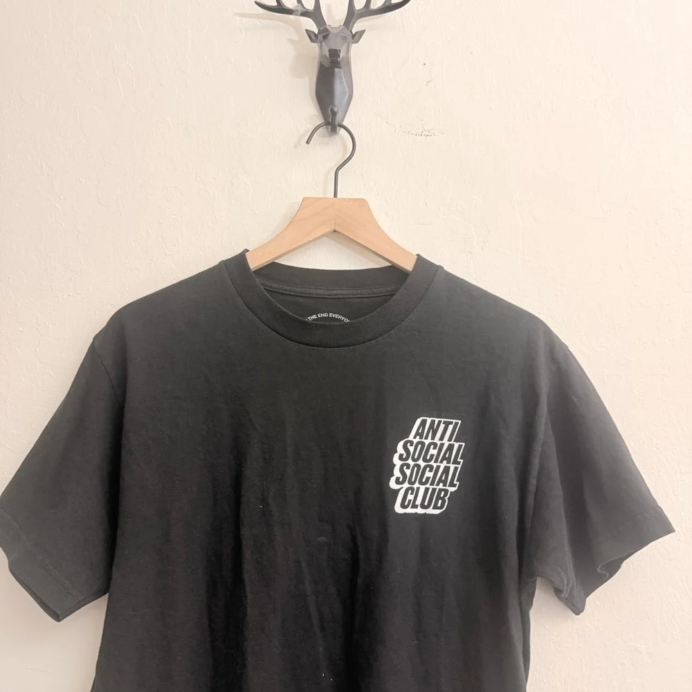 Anti Social Social Club Men's Black White Short Sleeve Tee Size Medium